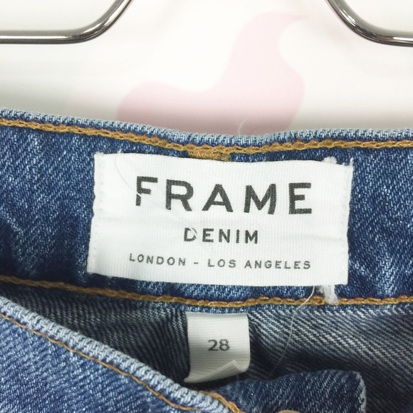 FRAME Denim Medium Wash Frayed Mini Skirt 28 - Picture 5 of 7